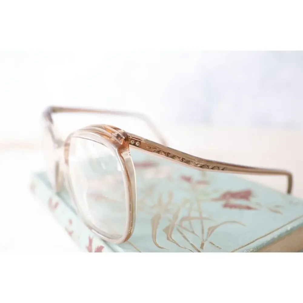 Vintage 1970s Eyeglass Frames 51-17 NOS Grandmacore Eyewear USA Made Geek